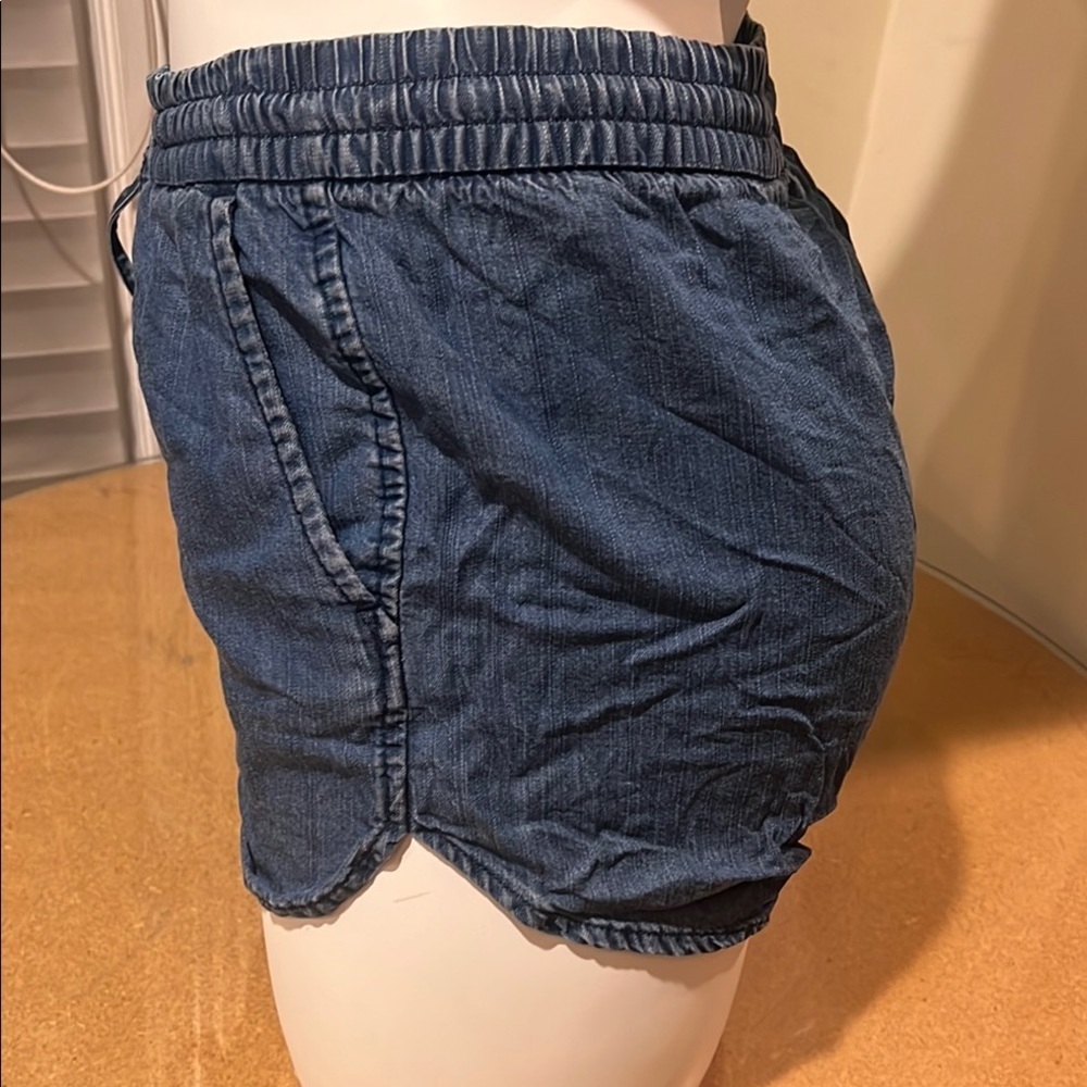 Gap Women’s Blue Denim Drawstring Shorts Size 8 - Picture 6 of 16
